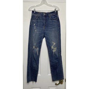 Pilcro And The Letterpress Women’s The Vintage Straight Jeans Distressed Blue 27